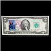 Image 2 : 1976 $2 Federal Reserve Note 1st Day of Issue, with Stamp Grades Gem CU