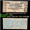 Image 1 : 1864 $10 Confederate Note, T68 Grades vf+