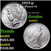 Image 1 : 1923-p Peace Dollar $1 Grades Choice+ Unc