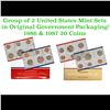 Image 1 : Group of 2 United States Mint Set in Original Government Packaging! From 1986-1987 with 20 Coins Ins