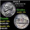 Image 1 : 1943-d Jefferson Nickel 5c Grades GEM++ 5fs