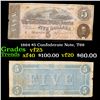 Image 1 : 1864 $5 Confederate Note, T69 Grades vf+