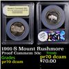 Image 1 : Proof 1991-S Mount Rushmore Modern Commem Half Dollar 50c Graded GEM++ Proof Deep Cameo By USCG