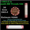 Image 1 : Shotgun Lincoln 1c roll, 1963-d 50 pcs Bank Wrapper.