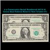 Image 1 : 2 x Consecutive Serial Numbered 1977A $1 Green Seal Federal Reserve Note Grades CU