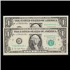 Image 2 : 2 x Consecutive Serial Numbered 1977A $1 Green Seal Federal Reserve Note Grades CU