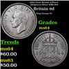 Image 1 : 1944 Great Britain 6 Pence (Sixpence) Silver KM# 852 Grades Choice Unc