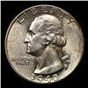 Image 2 : 1942-p Washington Quarter 25c Grades GEM Unc