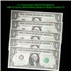 Image 1 : 5 x Consecutive Serial Numbered 1981 $1 Green Seal Federal Reserve Notes Grades CU