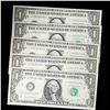 Image 2 : 5 x Consecutive Serial Numbered 1981 $1 Green Seal Federal Reserve Notes Grades CU