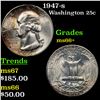 Image 1 : 1947-s Washington Quarter 25c Grades GEM++ Unc