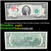 Image 1 : 1976 $2 Federal Reserve Note 1st Day of Issue, with Stamp Grades Gem CU