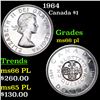 Image 1 : 1964 Canada Dollar $1 Grades GEM+ UNC PL