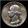 Image 2 : 1942-p Washington Quarter 25c Grades GEM Unc