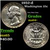 Image 1 : 1952-s Washington Quarter 25c Grades Choice+ Unc