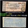 Image 1 : 1864 $10 Confederate Note, T68 Grades vf+