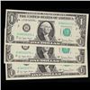 Image 2 : 3 x Consecutive Serial Numbered 1977A $1 Green Seal Federal Reserve Note Grades CU