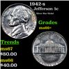Image 1 : 1942-s Jefferson Nickel 5c Grades GEM++ Unc