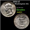 Image 1 : 1951-d Washington Quarter 25c Grades Choice+ Unc