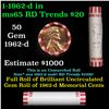 Image 1 : Shotgun Lincoln 1c roll, 1962-d 50 pcs Bank Wrapper.