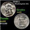 Image 1 : 1946-s Washington Quarter 25c Grades GEM+ Unc