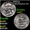 Image 1 : 1952-p Washington Quarter 25c Grades GEM+ Unc