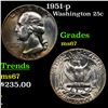Image 1 : 1951-p Washington Quarter 25c Grades GEM++ Unc