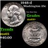 Image 1 : 1948-d Washington Quarter 25c Grades Choice+ Unc