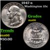 Image 1 : 1947-s Washington Quarter 25c Grades GEM+ Unc