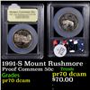 Image 1 : Proof 1991-S Mount Rushmore Modern Commem Half Dollar 50c Graded GEM++ Proof Deep Cameo By USCG
