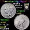 Image 1 : ***Auction Highlight*** 1927-d Peace Dollar $1 Graded Select Unc BY USCG (fc)