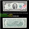 Image 1 : 1976 $2 Federal Reserve Note 1st Day of Issue, with Stamp Grades Gem CU