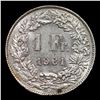 Image 3 : 1961B Switzerland 1 Franc Silver KM# 24 Grades Select Unc