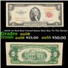 Image 1 : 1953C $2 Red Seal United States Note Key To The Series Grades Choice AU/BU Slider