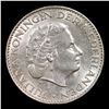 Image 2 : 1957 Netherlands 1 Gulden Silver KM# 184 Grades Select Unc