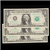 Image 2 : 3 x Consecutive Serial Numbered 1977A $1 Green Seal Federal Reserve Note Grades CU
