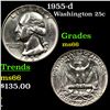 Image 1 : 1955-d Washington Quarter 25c Grades GEM+ Unc