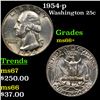 Image 1 : 1954-p Washington Quarter 25c Grades GEM++ Unc