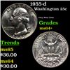 Image 1 : 1955-d Washington Quarter 25c Grades Choice+ Unc