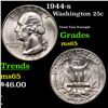 Image 1 : 1944-s Washington Quarter 25c Grades GEM Unc