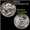 Image 1 : 1955-p Washington Quarter 25c Grades Unc Details