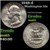 Image 1 : 1948-d Washington Quarter 25c Grades GEM Unc