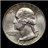 Image 2 : 1948-d Washington Quarter 25c Grades GEM Unc