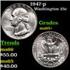 Image 1 : 1947-p Washington Quarter 25c Grades GEM+ Unc