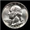 Image 2 : 1952-p Washington Quarter 25c Grades GEM Unc
