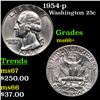 Image 1 : 1954-p Washington Quarter 25c Grades GEM++ Unc
