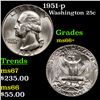 Image 1 : 1951-p Washington Quarter 25c Grades GEM++ Unc