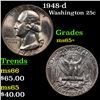 Image 1 : 1948-d Washington Quarter 25c Grades GEM+ Unc