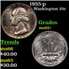 Image 1 : 1955-p Washington Quarter 25c Grades GEM+ Unc