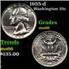 Image 1 : 1955-d Washington Quarter 25c Grades GEM+ Unc